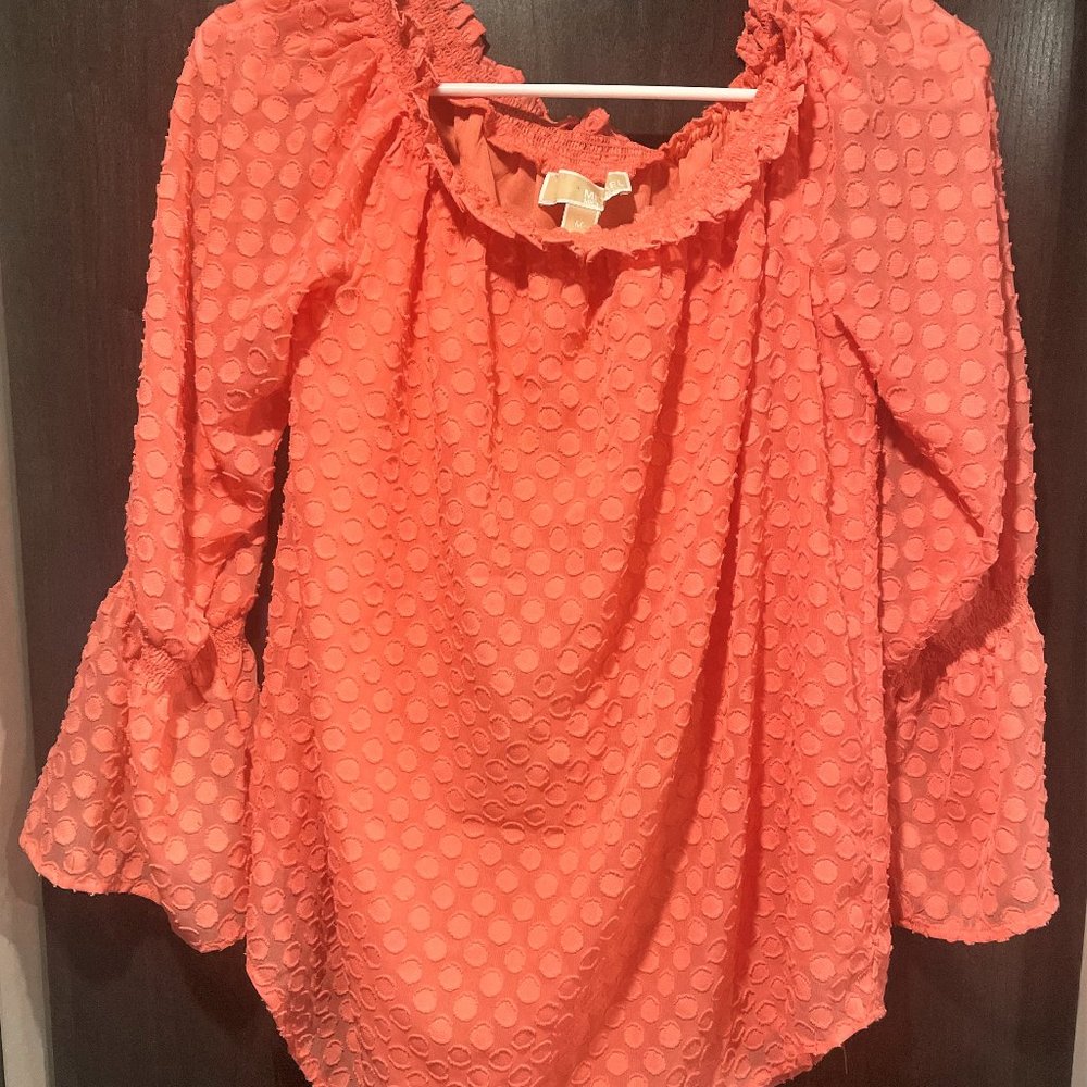 Michael Kors Orange Long Sleeve Blouse